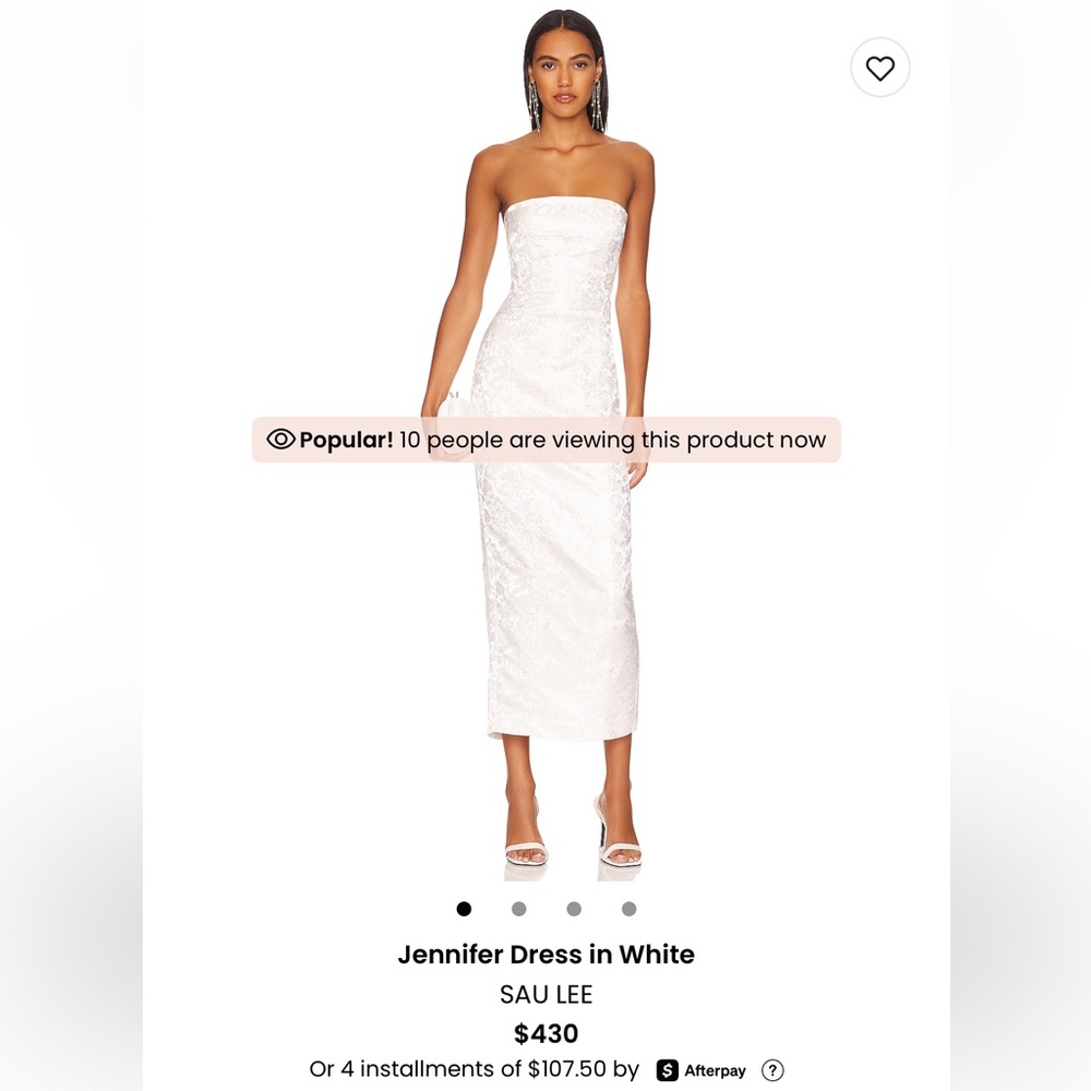 Sau Lee Jennifer Dress in White Size 4